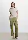 Pantalón Oli Verde Talla 40 Mujer Mango