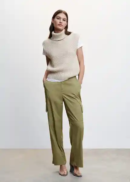 Pantalón Oli Verde Talla 40 Mujer Mango