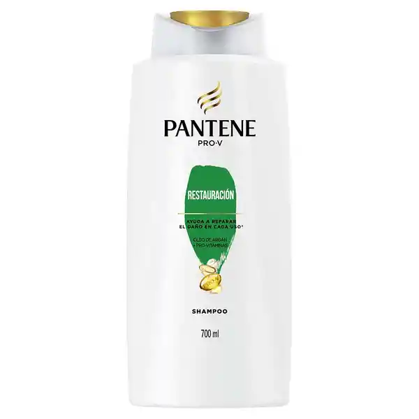 PANTENE Shampoo para cabello tratado químicamente dañado y con puntas abiertas Pantene Restauración con Aceite de Argán y las exclusivas Pro-Vitaminas 700 ml