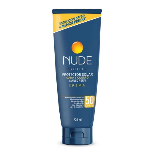 Nude Protector Solar en Crema para Cara y Cuerpo SPF 50