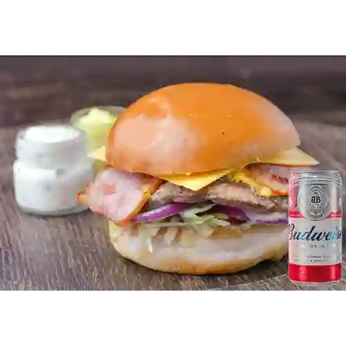 Combo Hamburguesa Clásica Sencilla + Budweiser Lata 269ml