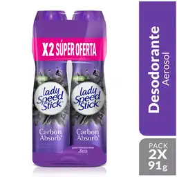 Speed Stick Desodorante Lady Carbón Absorb Aerosol Mujer 91 g