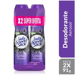  Lady Speed Stick Desodorante Mujer Carbón Absorb Spray