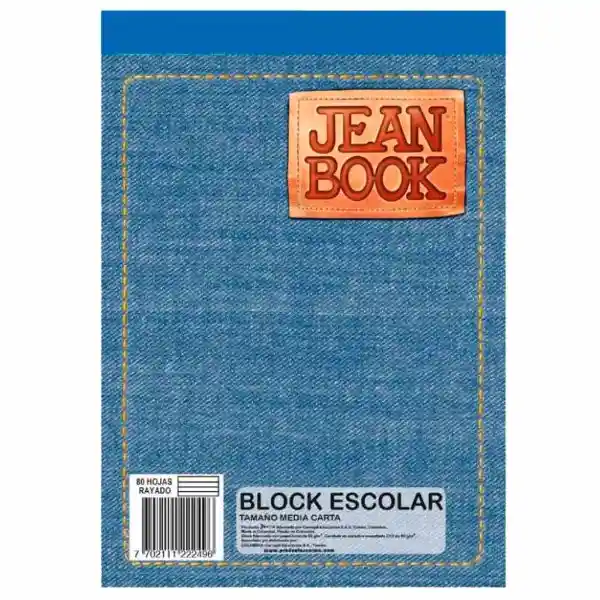 Jean Book Block Jean Book Oficio Línea Corriente