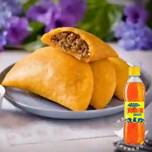 Combo Empanada Papa Carne + Colombiana 250 ml