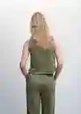 Top Cintia Khaki Talla M Mujer Mango