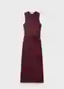 Vestido Ferti Burdeos Talla XS Mujer Mango