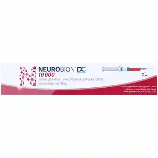 Neurobión DC Doble Camera 10000 Vitaminas Del Complejo B con Vitamina B1 Vitamina B6 y Vitamina B12 1 Jeringa Prellenada