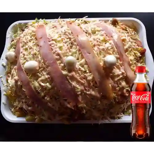 Combo Salchipapa Ropa Vieja + Coca-cola Original 400Ml