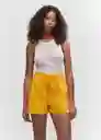 Short Paper Mostaza Talla L Mujer Mango