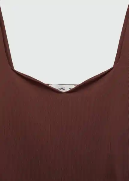 Top Rayo Marrón Talla M Mujer Mango
