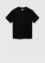 Camiseta Bellow Negro Talla XS Hombre Mango