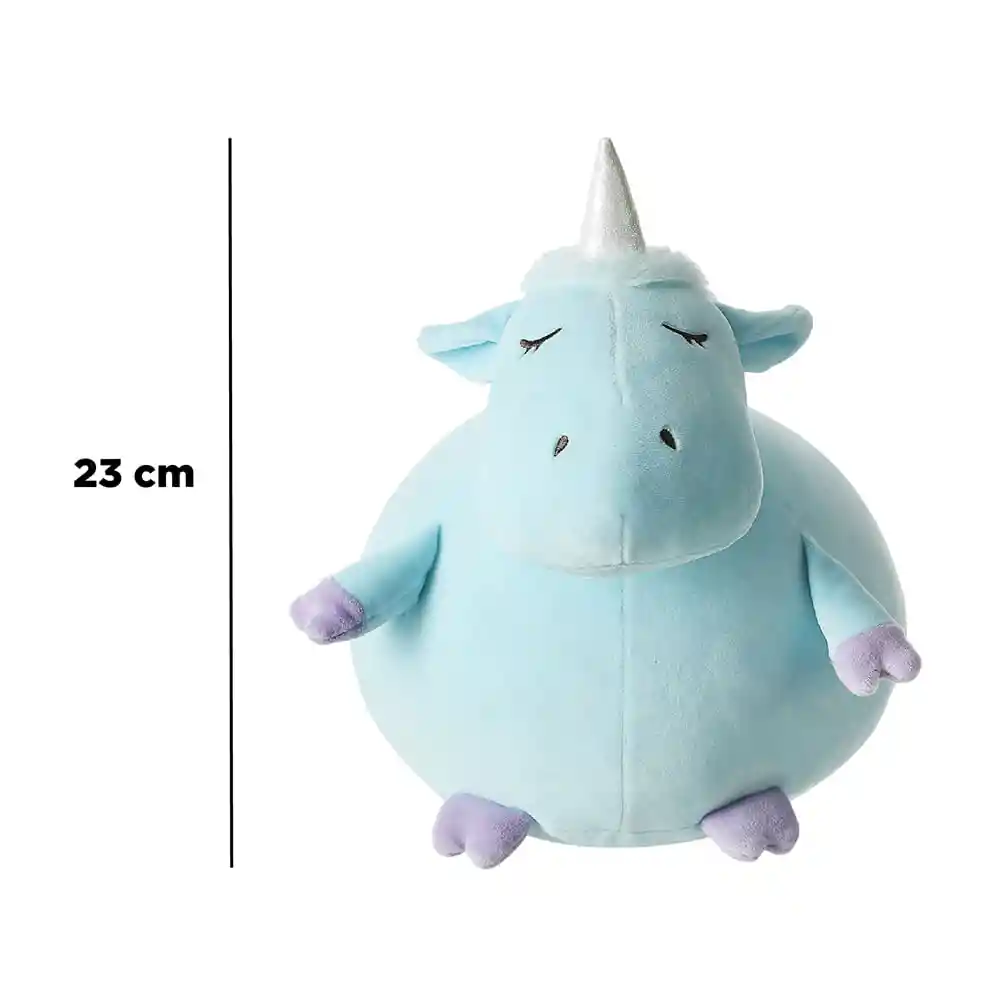 Miniso Peluche Redondo de Unicornio Azul