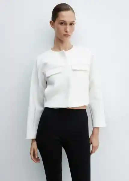Chaqueta Napoles2 Blanco Talla L Mujer Mango