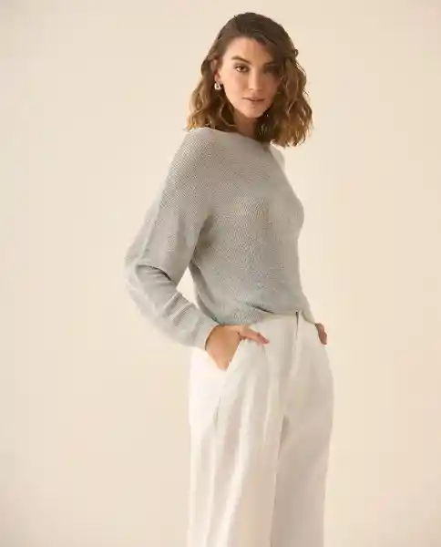 Buzo Tejido Gris Plata Claro Talla M 162G205 Esprit