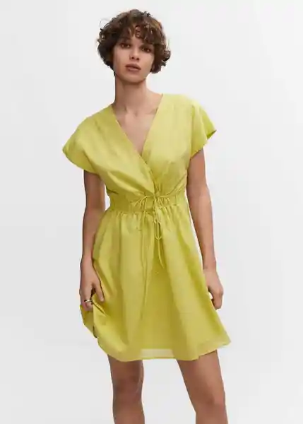 Vestido Tulipa Lima Talla S Mujer Mango