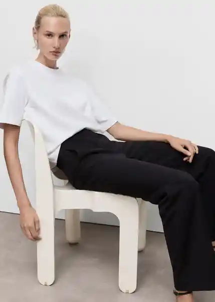 Pantalón Bergen Navy Talla 34 Mujer Mango
