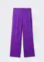 Pantalón Iguana Morado Talla S Mujer Mango