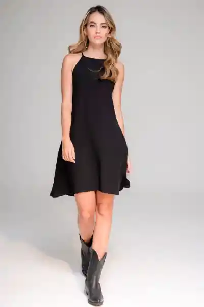 Vestido Prana Color Negro Talla XL Ragged