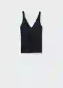 Top Gymnasti Negro Talla XS Mujer Mango