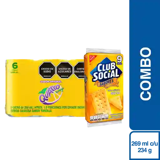 Combo Gaseosa Quatro Toronja 269 mL + Club Social Queso 144 g