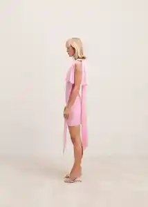 Vestido Niza Rosa Pastel Talla L Mujer Mango