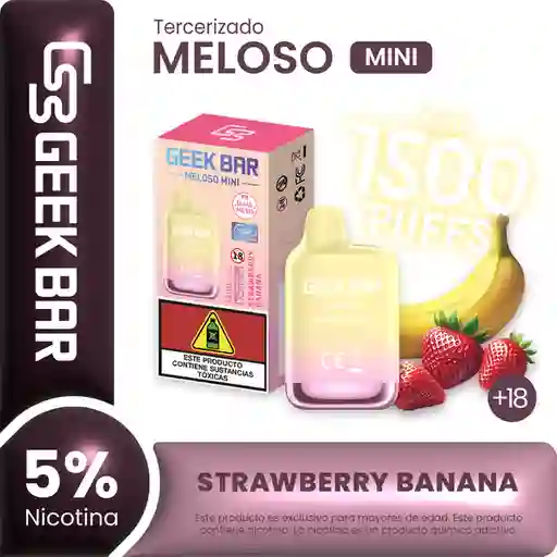 Geek Bar Vapeador Meloso Mini Strawberry Banana 1500 Puffs