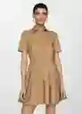 Vestido Popc-H Camel Talla S Mujer Mango