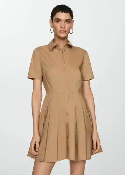 Vestido Popc-H Camel Talla S Mujer Mango