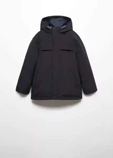 Abrigo Anorak Ruben Negro Talla 10 Niños Mango