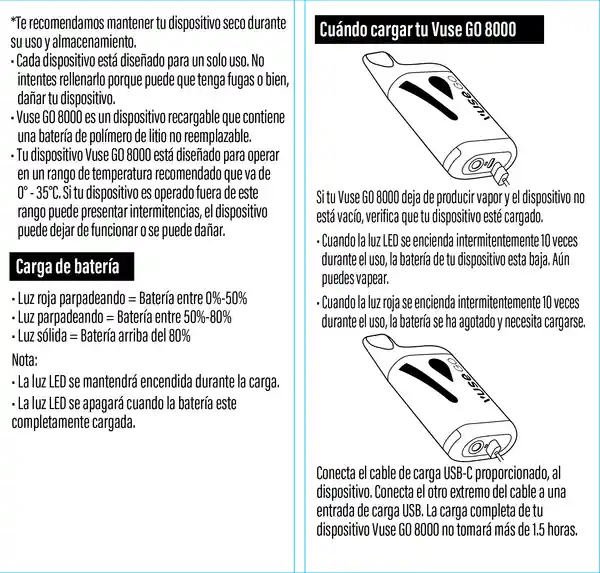 Vapeador Vuse GO 8000 Blueberry Ice