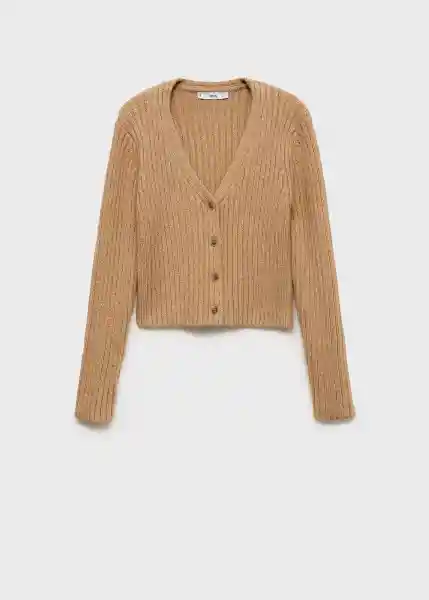 Abrigo Cardigan Yuki Camel Talla 18 Mujer Mango