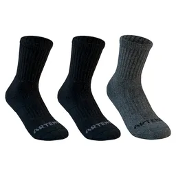 Artengo Medias Deportivas Largas Negro/Gris Talla 31-34 RS 500