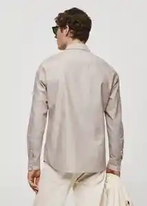 Camisa Oxford Khaki Talla M Hombre Mango