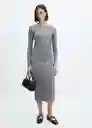 Vestido Bacilo Gris Talla M Mujer Mango