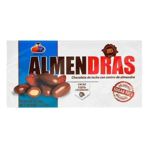 Triunfo Chocolate de Leche con Centro de Almendra sin Azúcar