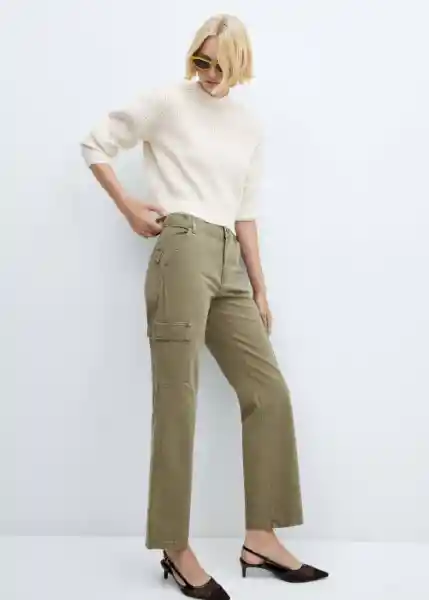 Jean Newcargo Khaki Talla 38 Mujer Mango