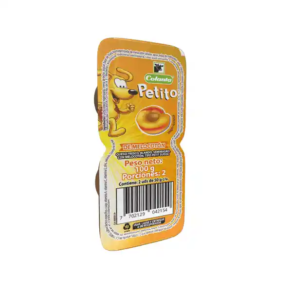 Petito Sabor Melocotón Colanta x 50 g x 2 U