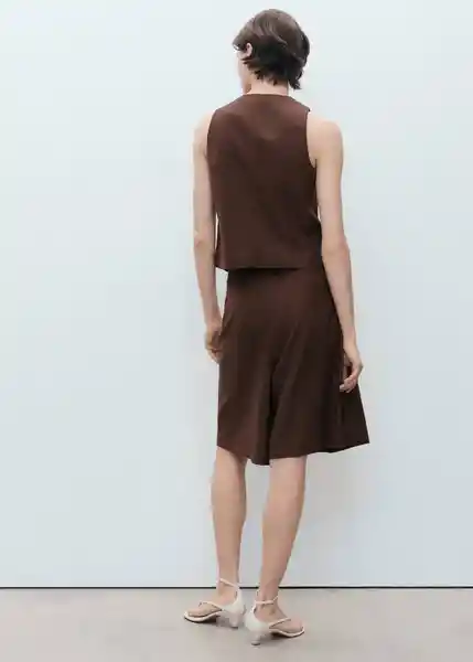 Chaleco Laguna Chocolate Talla S Mujer Mango