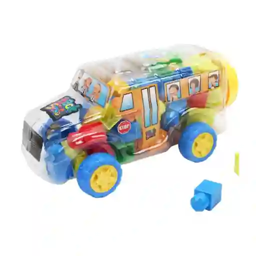 Juguete Bloque Autobus Escolar Serie Amarillo Miniso