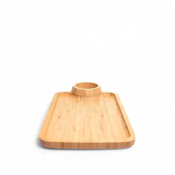 Bandeja en Bambú Con Salsera Ambiente Gourmet