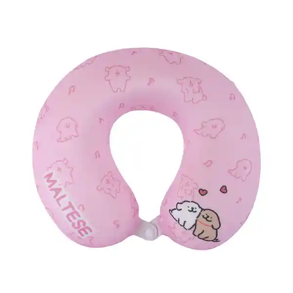 Almohada de Viaje Espuma Viscoelástica Serie Maltese Rosa Miniso