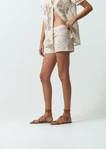 Short Mujer Crudo Marfil Claro T S 452G042 Naf Naf