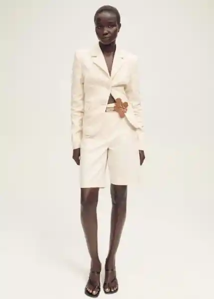 Blazer Americana Turnip Crudo Talla S Mujer Mango