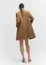 Abrigo Khalo Camel Talla 18 Mujer Mango