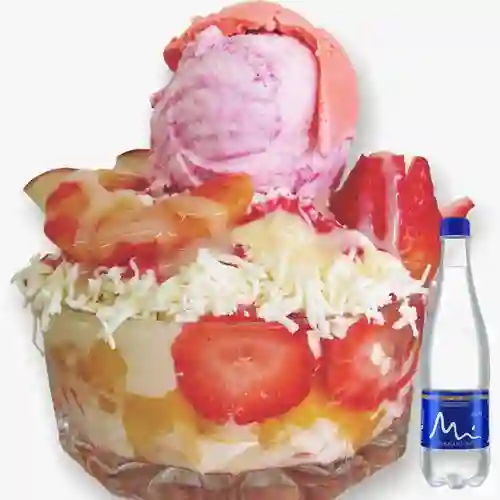 Ensalada de Frutas Mediana +Manantial S/gas 600ML