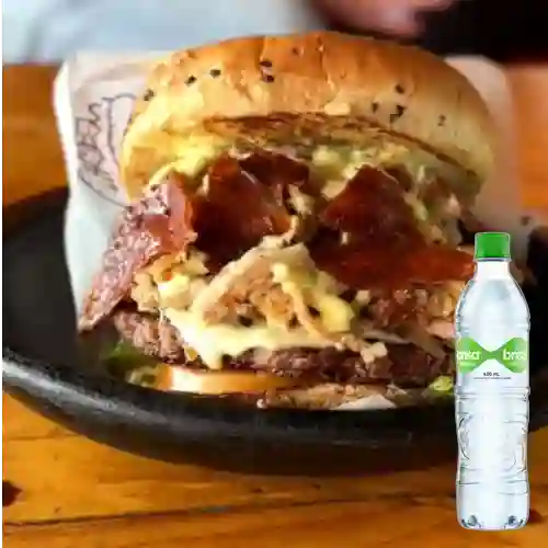 Combo Hamburguesa la Cochera + Agua Brisa 600ml