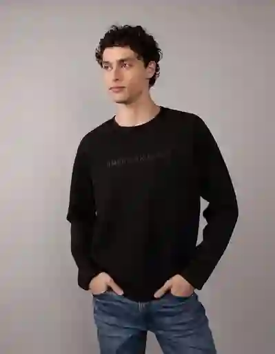 Buzo Hombre Negro Talla: MEDIUM 2531001 American Eagle