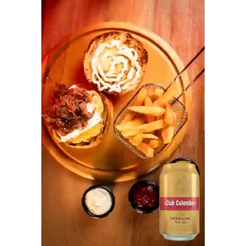 Combo Hamburguesa Pork Cheese + Club Col. Dorada 330ml