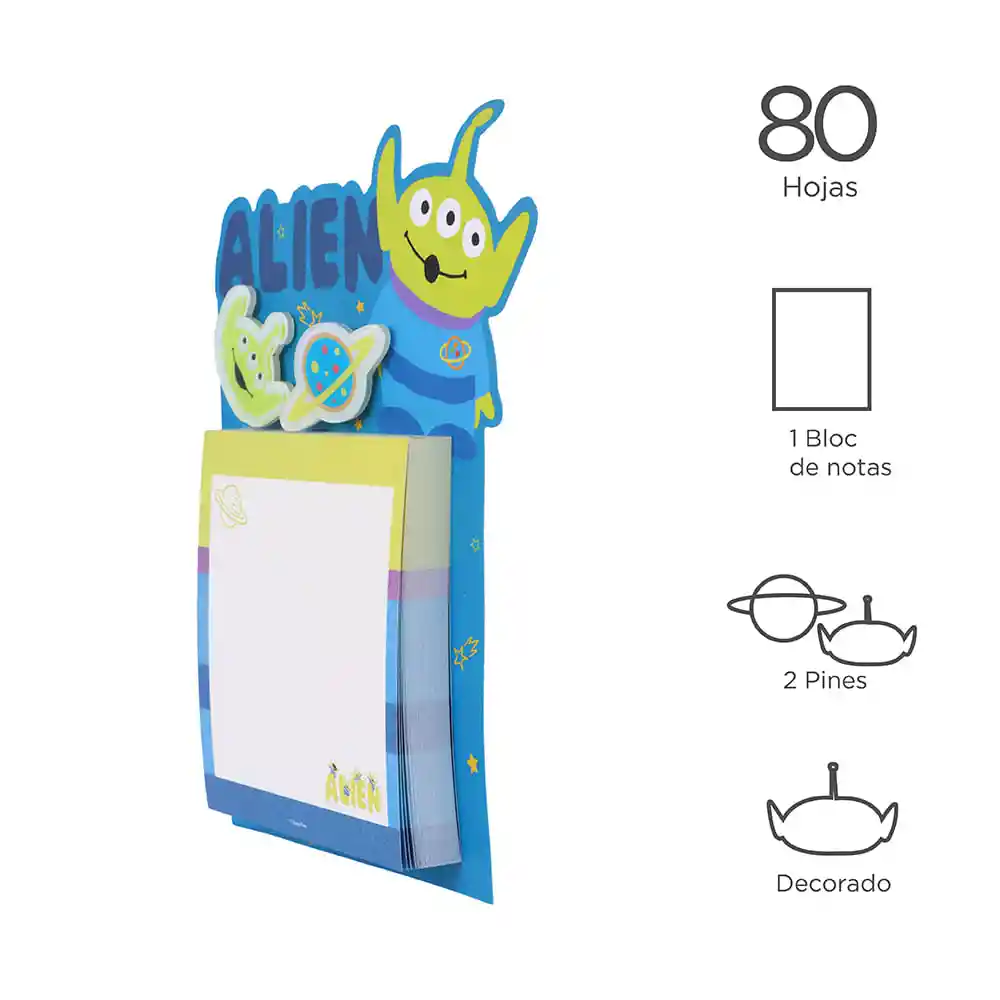 Miniso Block Notas Con Broche Colección Toy Stoy Alien 80 Hojas